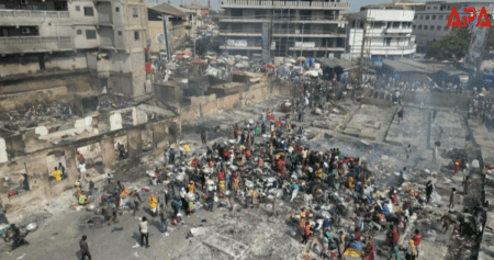 Ghana : A Accra, un énorme incendie ravage le principal marché de vêtements de seconde main