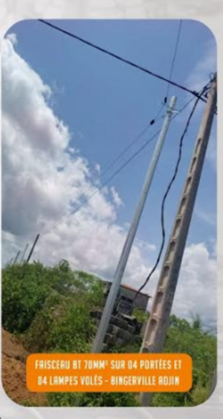 RCI : le réseau électrique vandalisé à Bingerville-Adjin
