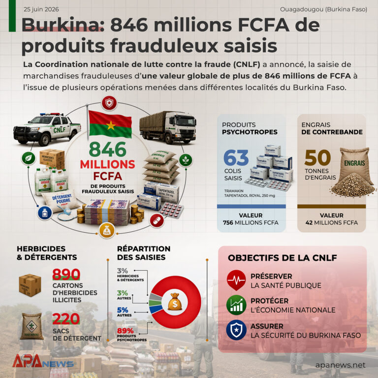 Burkina : 846 millions FCFA de produits frauduleux saisis