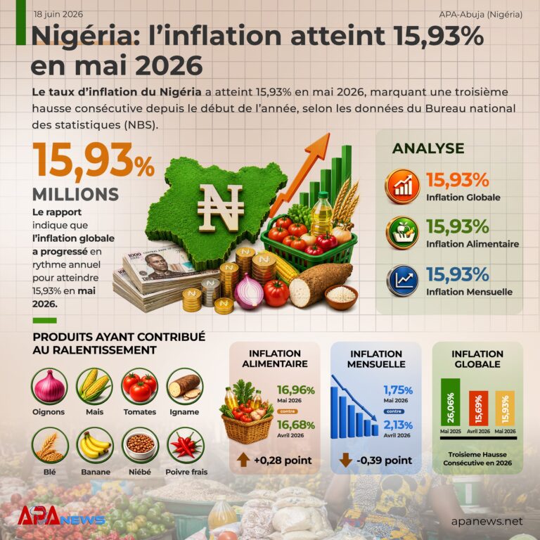 Nigéria : le taux d’inflation atteint 15,93 % en mai (NBS)