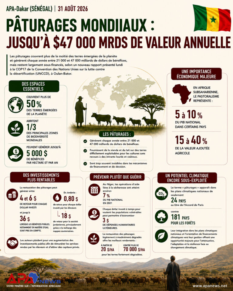 Pâturages mondiaux: jusqu’à $47 000 Mrds de valeur annuelle