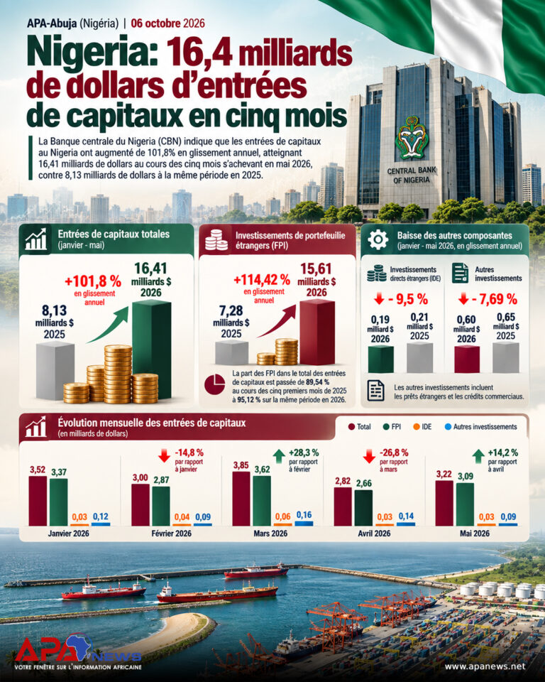 Nigeria: 16,4 milliards de dollars d’entrées de capitaux en cinq mois